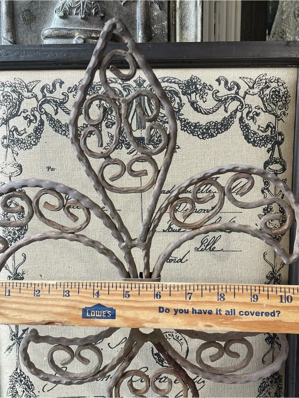 Rustic metal Fleur de lis candle holder French country decor - Picture 6 of 9